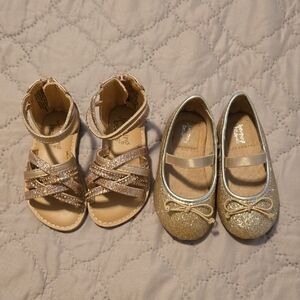 TODDLER GOLD DRESS SHOES AND SANDLES